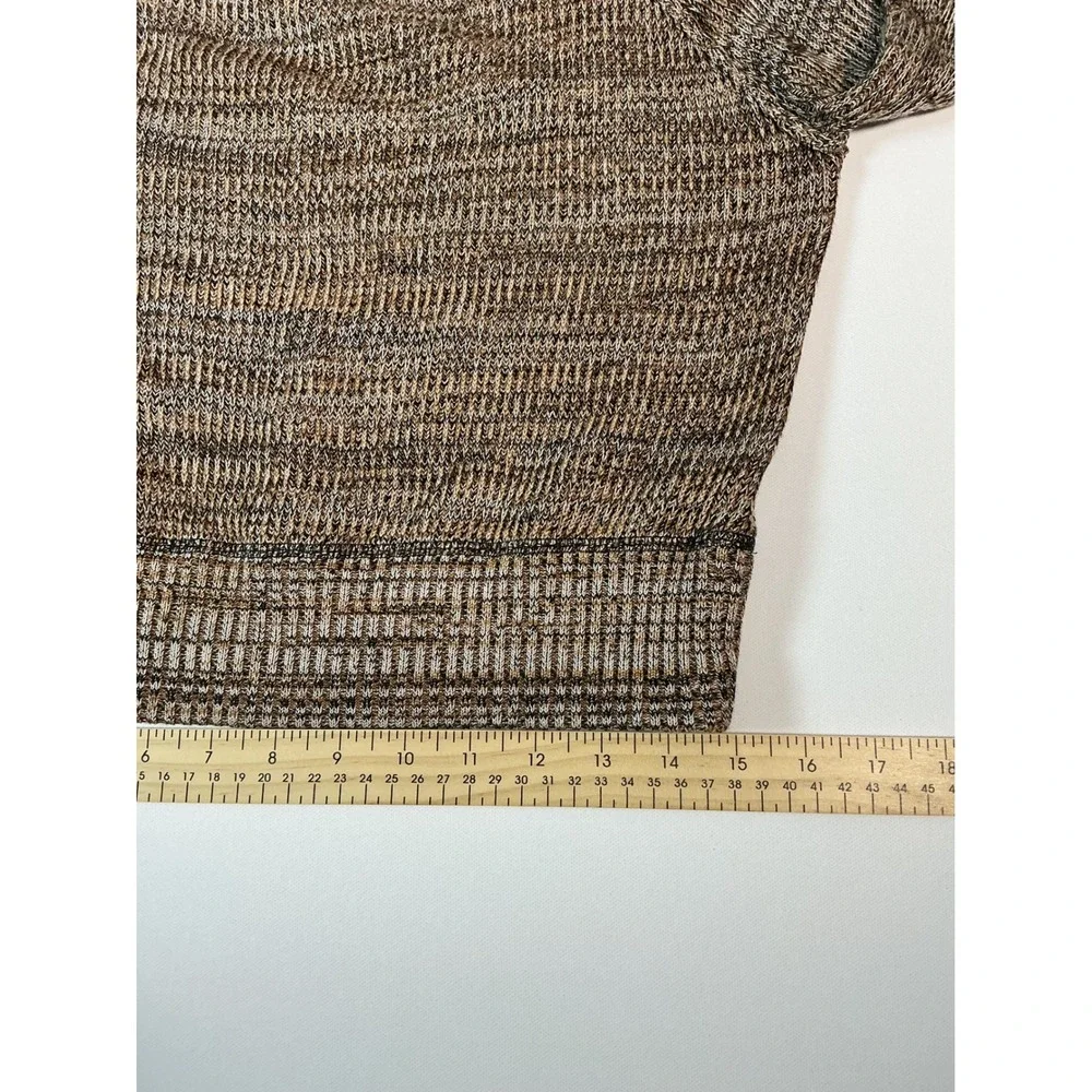 Free People Sugar Rush Off The Shoulder Sweater Brown Marled Knit Cropped Size S